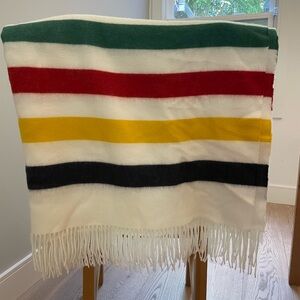 Hudson’s Bay stripe fleece throw blanket